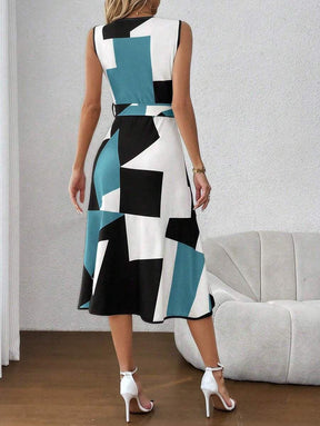 AquaGraphic Midi Dress