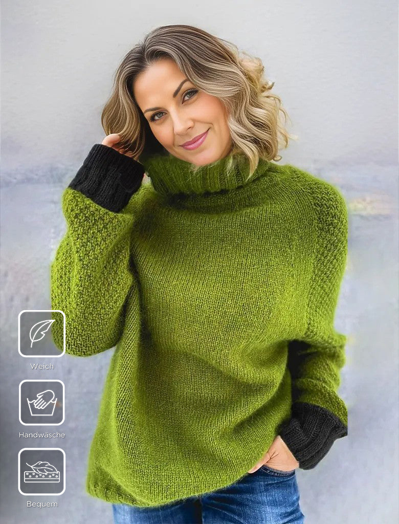 PureWear® - Green print sweater with high neck