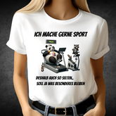 Ich mache gerne Sport | Lustiges Panda Shirt | Humorvolles Motiv für Sportmuffel | Statement-Shirt für Damen