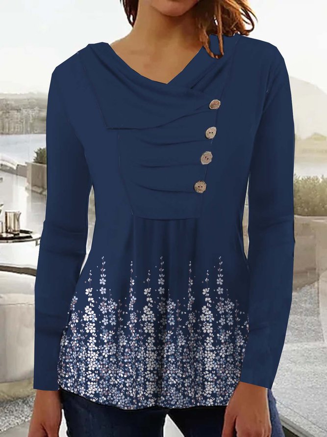 FallStil® - Long-sleeved top with blue print