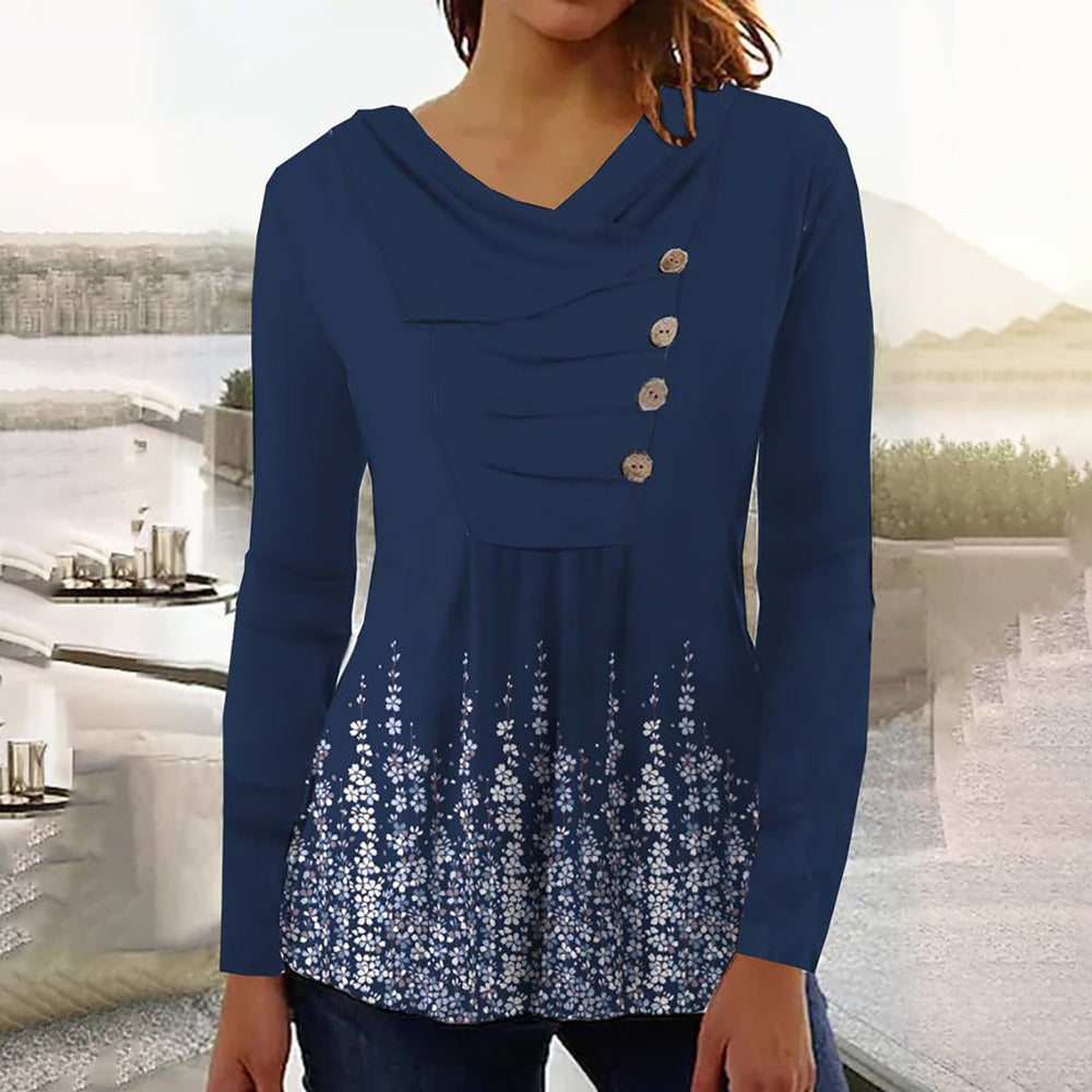 FallStil® - Long-sleeved top with blue print