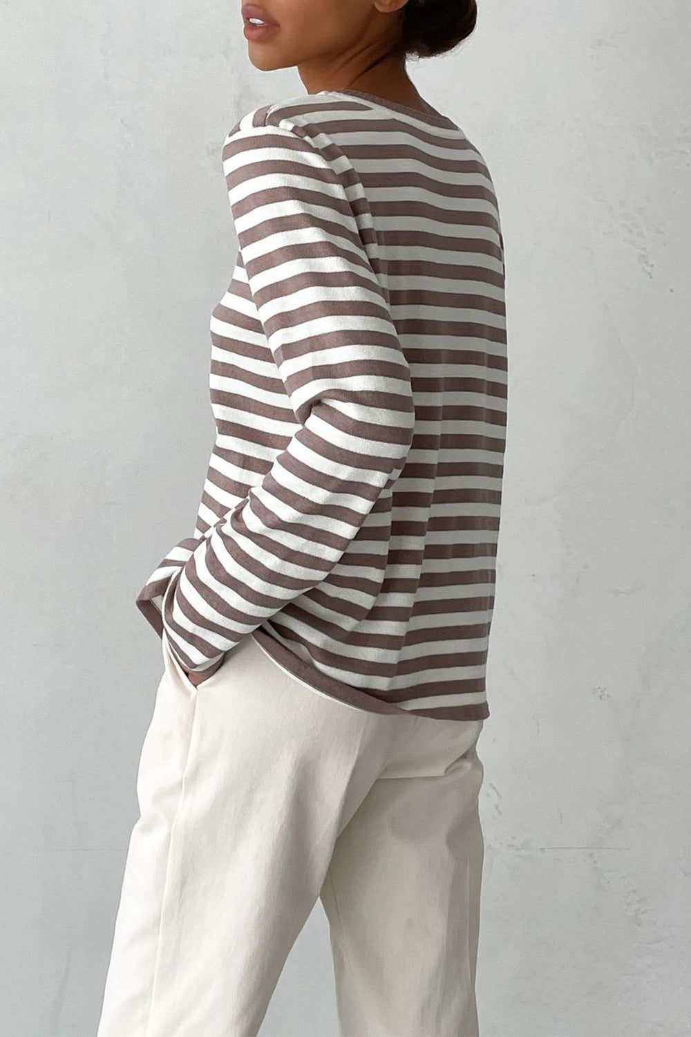 WinterTrend® - Stylish striped long-sleeved top