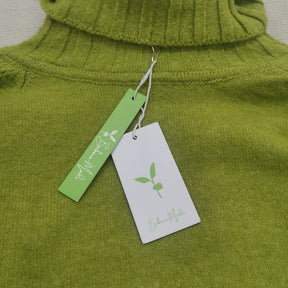 HerbstTrend® - Grass green oversized knitted turtleneck sweater