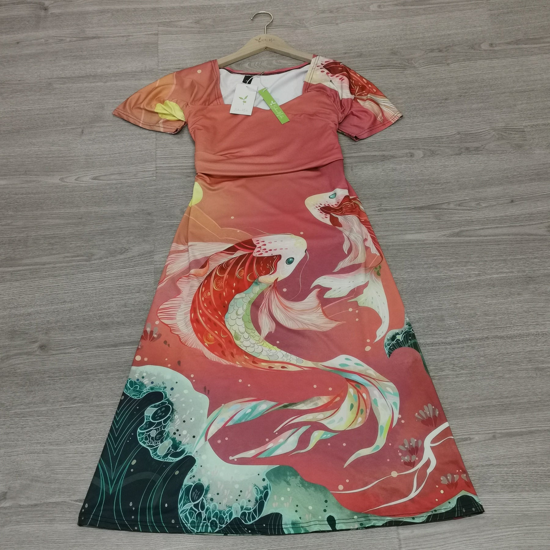 EcoExotica® - Casual midi dress in vintage look with patchwork pattern