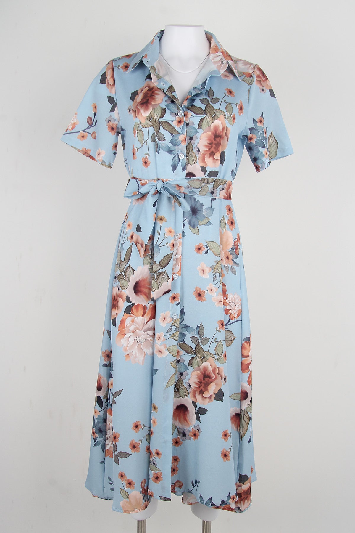 FloralBreeze Midi Wrap Dress