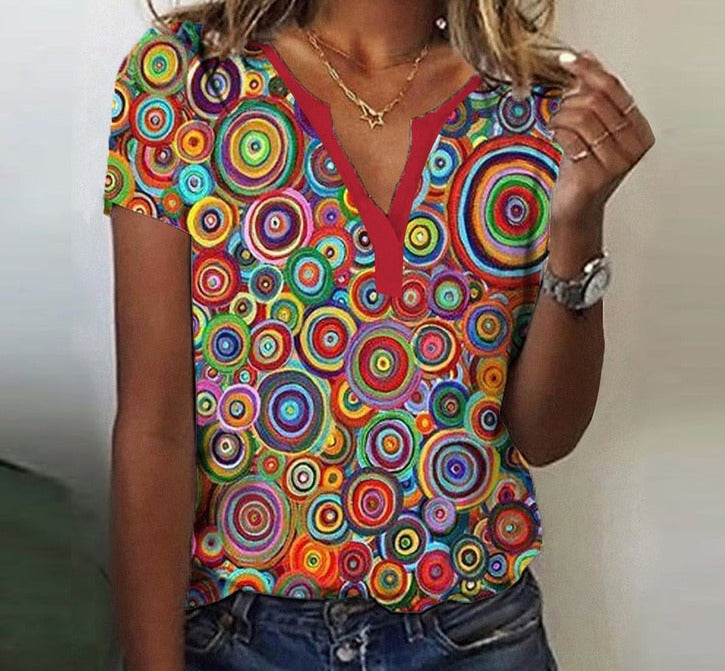 Naturlux® - Stylish multicolor short sleeve top