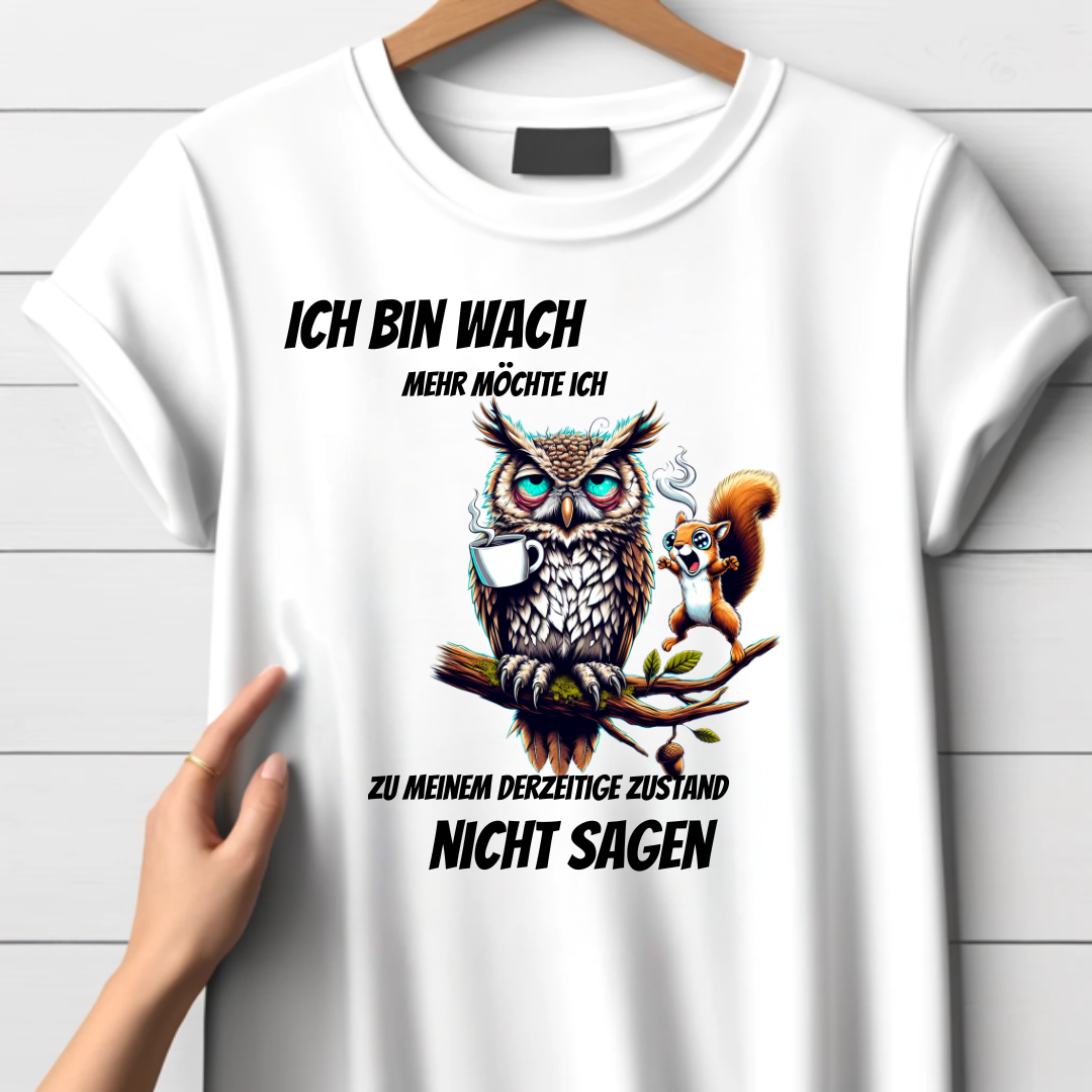 Eule & Eichhörnchen Shirt | Lustiges Statement T-Shirt | Humorvolles Winterdesign | Frauen Baumwollshirt