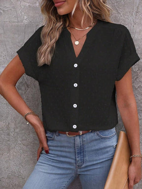 Black button blouse