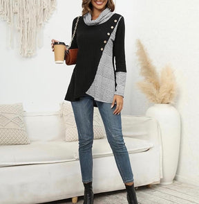 StrickSinn® - Chic long-sleeved houndstooth top