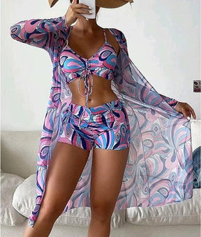 CabanaCouture® - Groovy Print Purple Swimwear