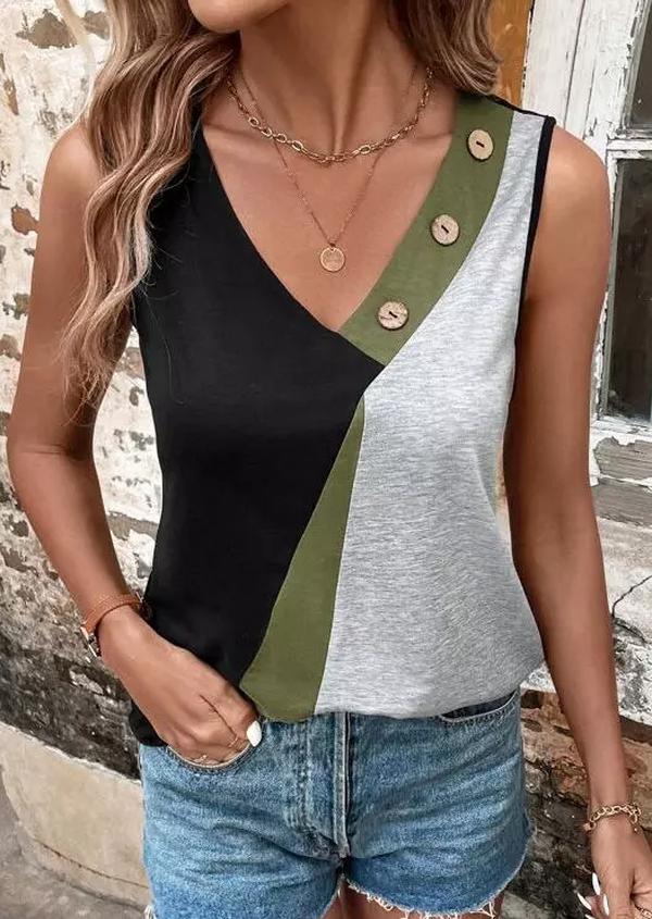 Color Block Tank Top