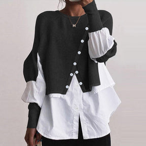 WinterStil® - Black Color Block Top