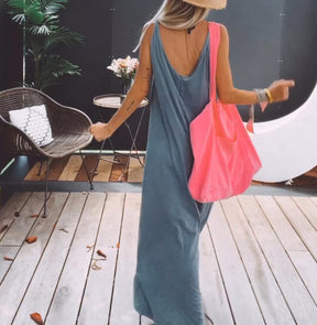 BlütenBliss® - Baggy sleeveless plain maxi dress