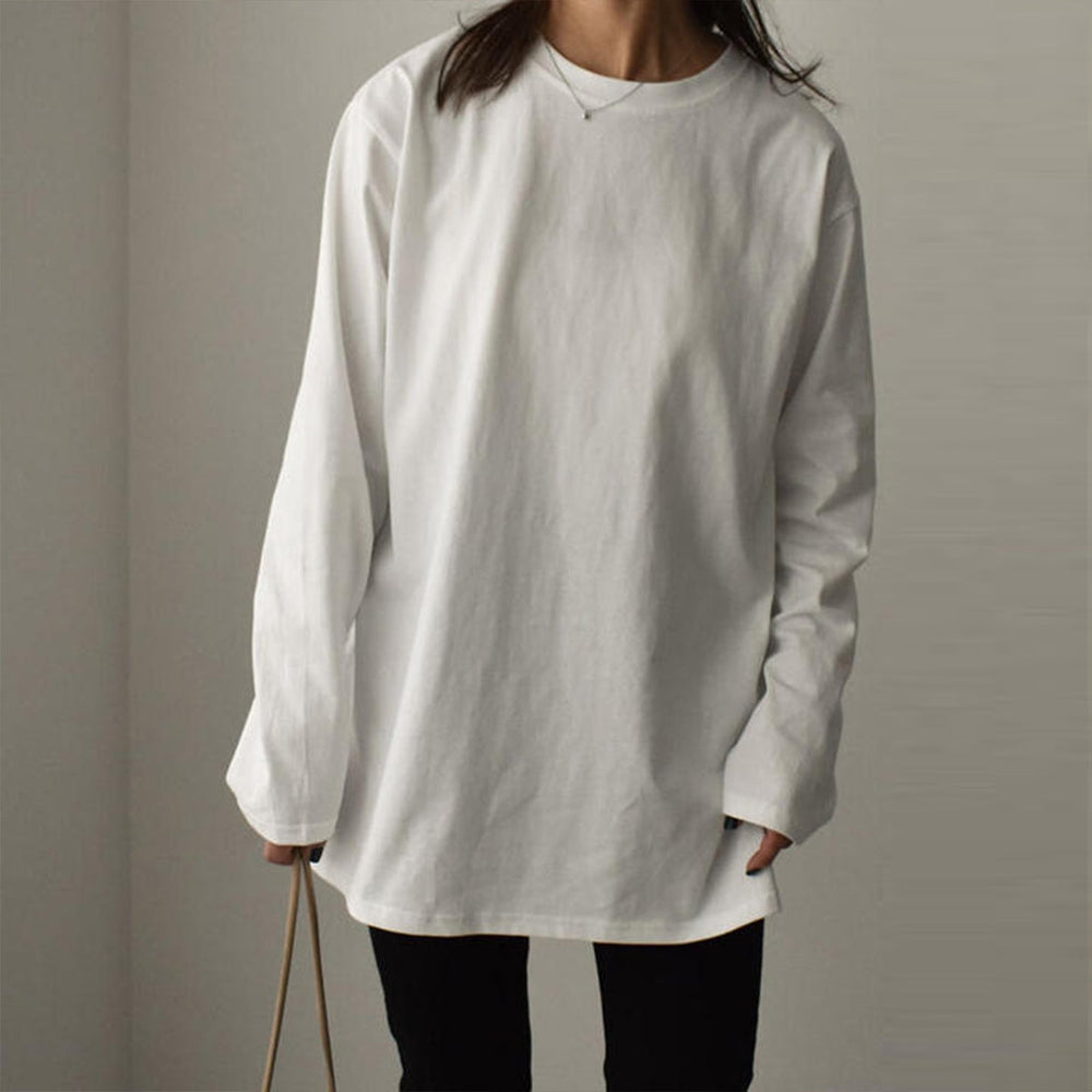 WinterStil® - White plain top with round neck