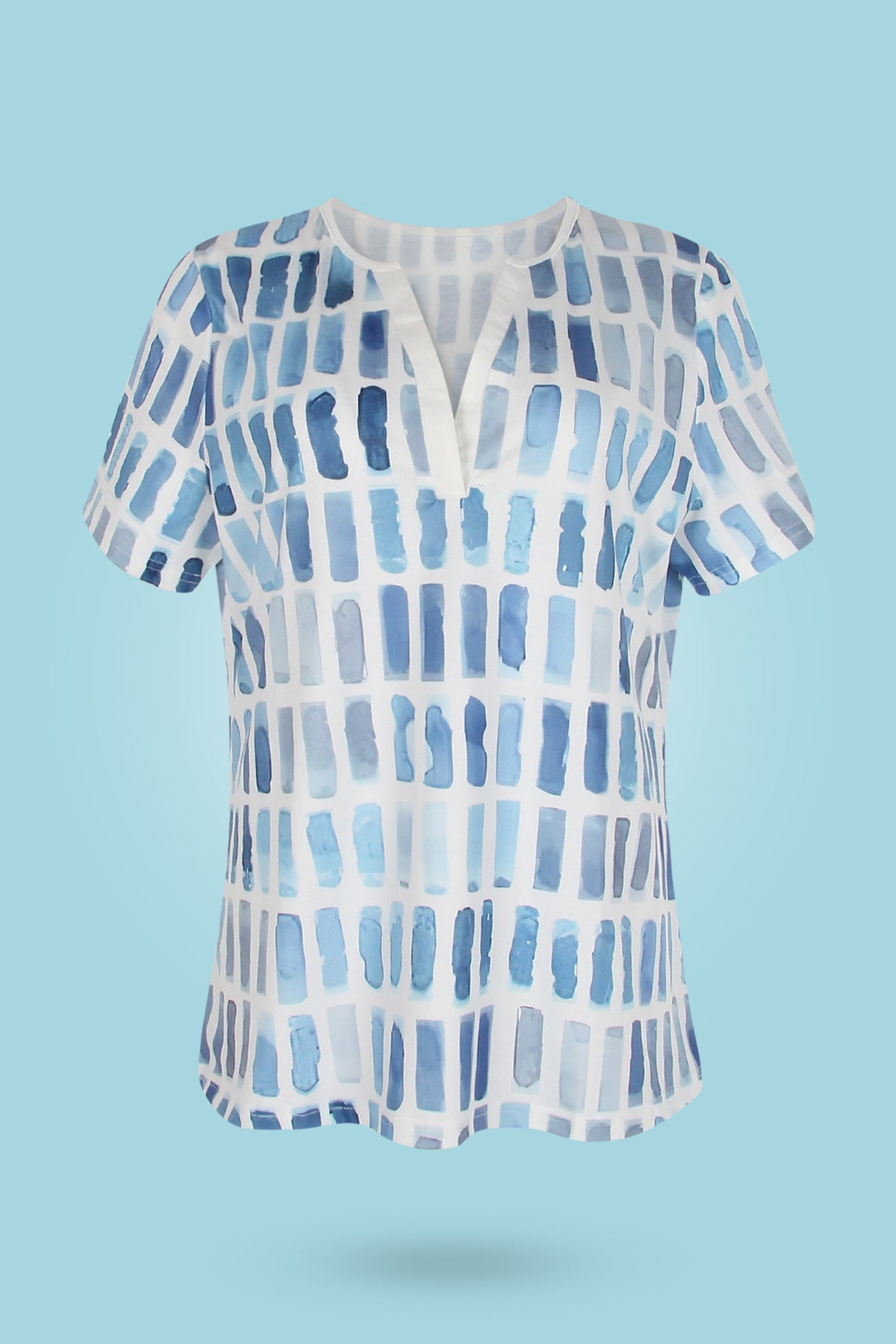 Blue pattern short sleeve