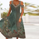 EcoExotica® - Airy green sleeveless midi dress