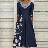 Monci® - Romantic blue midi dress with half sleeves