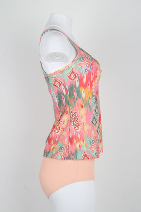 CabanaCouture® - Orange sleeveless swimwear with print