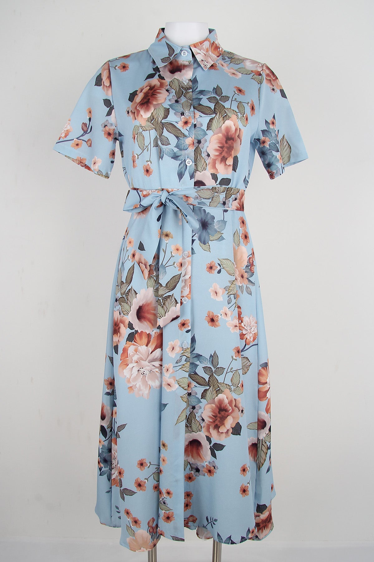 FloralBreeze Midi Wrap Dress