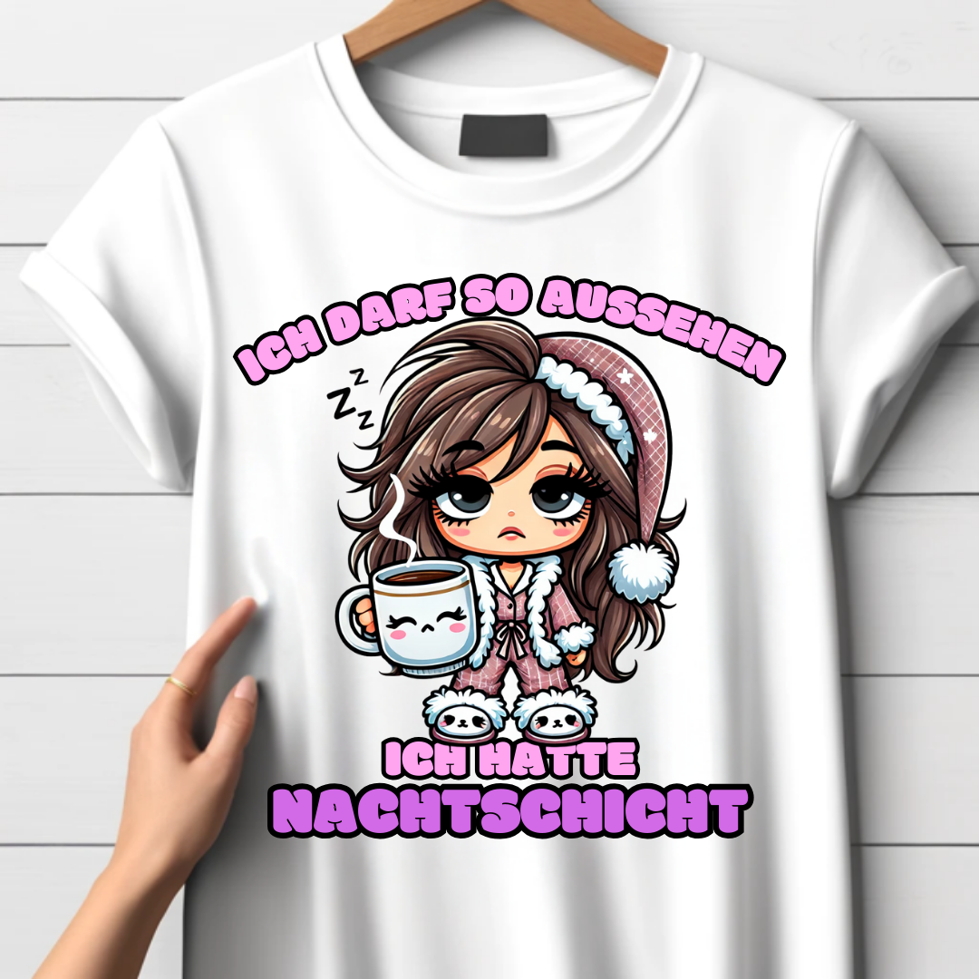 Ich hatte Nachtschicht | Lustiges Statement-Shirt | Humorvolles Design für Wintertage | Nachtarbeiter-Geschenkidee