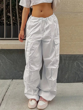 BioBlüte® - White Airy Elegance Streetstyle Palazzo Pants