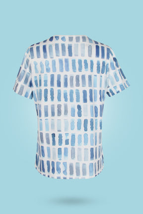 Blue pattern short sleeve