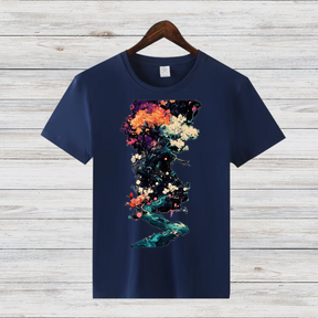 Magischer Winterbaum | Künstlerisches T-Shirt | Natur trifft Fantasie | Stilvolles Baumwollshirt für die kalte Jahreszeit