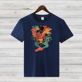 Mystischer Drachengeist | Asiatisches Fantasy Shirt | Stylisches Winter-Statement | Baumwollshirt für Drachen-Fans