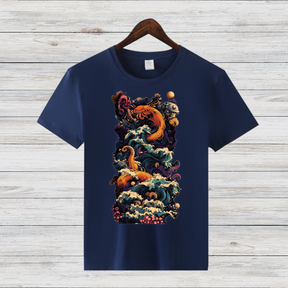 Mystische Meeresflut | Künstlerisches Fantasy-Shirt | Ozean-Design für Abenteurer | Stilvolles Statement-Shirt für den Winter