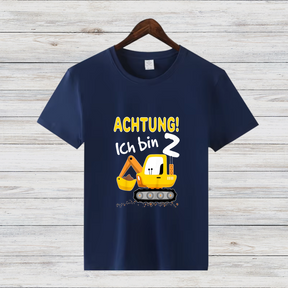 Baggerliebe zum 2. Geburtstag | Lustiges Kinder T-Shirt | Niedliches Bauarbeiter-Design | Perfekt für kleine Entdecker