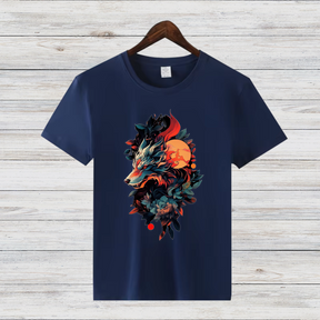Mystischer Wolf | Winter T-Shirt | Fantasievolles Wolfsmotiv | Stilvolles Statement Shirt für Tierliebhaber