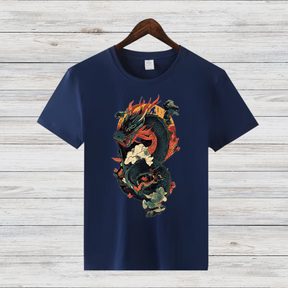 Mystischer Drache | Asiatisches Drachenmotiv | Stilvolles Wintershirt | Fantasy T-Shirt für Fans | Herren Shirt mit Drachen-Design
