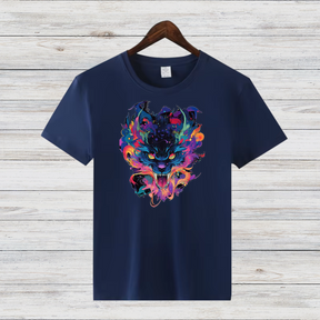 Mystischer Wolf | Künstlerisches T-Shirt | Wildes Design für Tierliebhaber | Cooles Statement Shirt für Männer