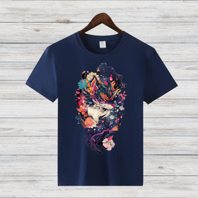 Magischer Winterwolf | Mystisches Kunst T-Shirt | Fantasievolles Design | Trendiges Shirt für die kalte Jahreszeit