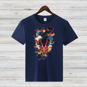Mystischer Drachengeist | Asiatisches Kunst T-Shirt | Fantasievolles Design | Streetwear Shirt für Wintertage