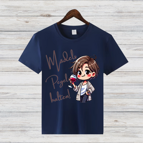 Mädels Pegel halten | Lustiges Wein-Shirt | Humorvolles Partyshirt | Statement Shirt für Weinliebhaberinnen
