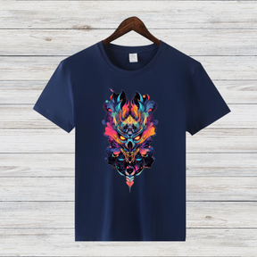 Feuerdämon Shirt | Mystisches Totenkopf Design | Stylisches Fantasy T-Shirt | Streetwear für Rebellen