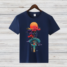 Magischer Winterbaum | Künstlerisches T-Shirt | Mystisches Naturdesign | Stilvolles Shirt für kalte Tage