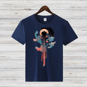 Kosmisches Kunst T-Shirt | Mystisches Design | Stilvolles Statement Shirt | Baumwollshirt für kreative Köpfe