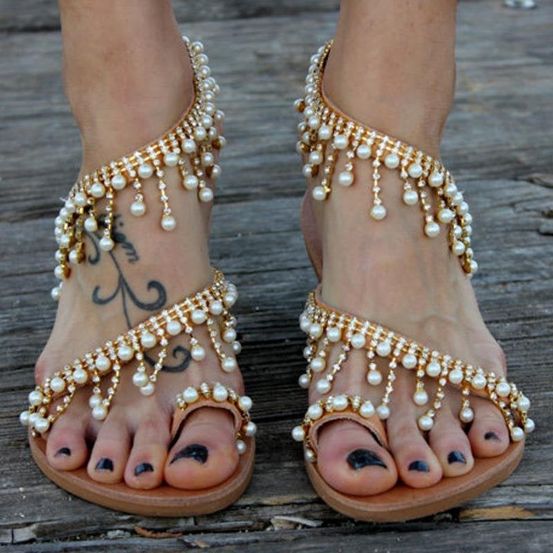 BioBlüte® - Pearl Dance Casual sandal with artificial pearls