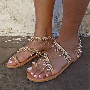 BioBlüte® - Pearl Dance Casual sandal with artificial pearls