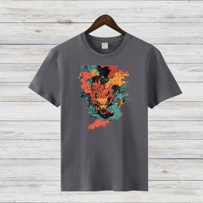 Mystischer Drachengeist | Asiatisches Fantasy Shirt | Stylisches Winter-Statement | Baumwollshirt für Drachen-Fans