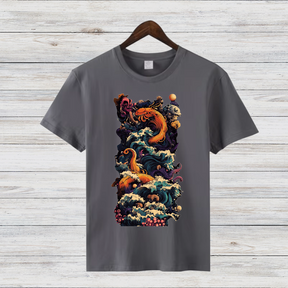 Mystische Meeresflut | Künstlerisches Fantasy-Shirt | Ozean-Design für Abenteurer | Stilvolles Statement-Shirt für den Winter