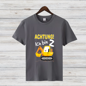 Baggerliebe zum 2. Geburtstag | Lustiges Kinder T-Shirt | Niedliches Bauarbeiter-Design | Perfekt für kleine Entdecker