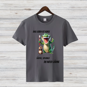 Krokodil & Hamster Shirt | Lustiges Statement | Humorvolles Design für Zahnliebhaber | Baumwoll-T-Shirt für kalte Tage