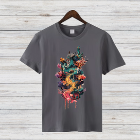 Magisches Drachen-Shirt | Künstlerisches Fantasy T-Shirt | Mystisches Design | Stilvolles Baumwollshirt für Fantasy-Fans