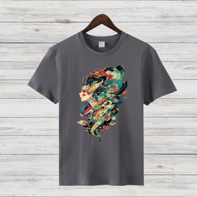 Mystisches Kunst T-Shirt | Fantasievolles Design | Stilvolles Statement Shirt | Winter Fashion für Damen