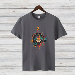 Mystischer Wolf | Künstlerisches T-Shirt | Wildes Design für Tierliebhaber | Cooles Statement Shirt für Männer