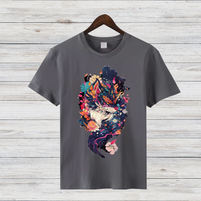 Magischer Winterwolf | Mystisches Kunst T-Shirt | Fantasievolles Design | Trendiges Shirt für die kalte Jahreszeit