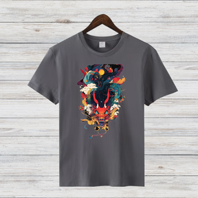 Mystischer Drachengeist | Asiatisches Kunst T-Shirt | Fantasievolles Design | Streetwear Shirt für Wintertage